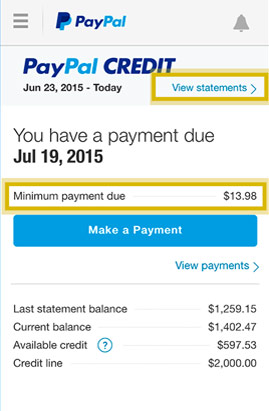 paypal credit works young money