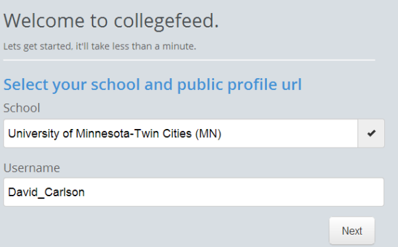 collegefeed - signup2