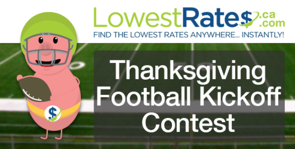 LowestRates 500 Dollar Thanksgiving Football Kickoff Contest