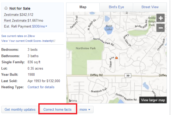 Zillow - Correct Home Facts