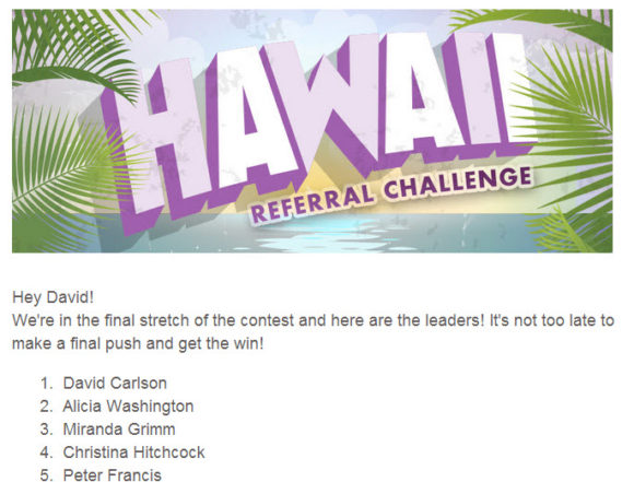 Hawaii Referral Challenge IZEA