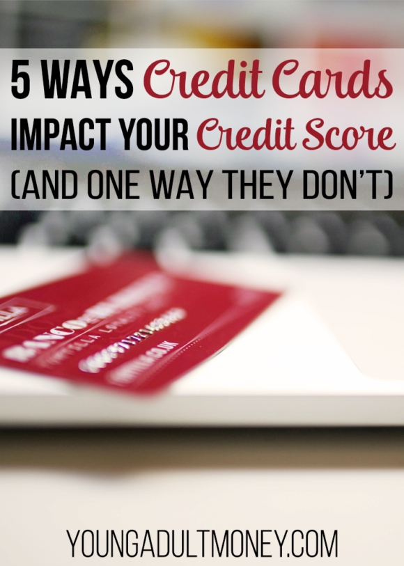 This post gives 5 ways credit cards impact your credit score, for better or for worse, and also gives one myth about the connection.