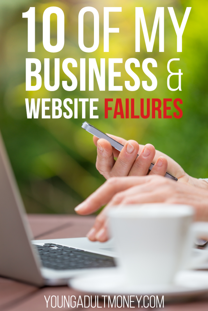Before I found success with a website idea I failed - and I failed often. This post highlights 10 of my business and website failures and what I learned.