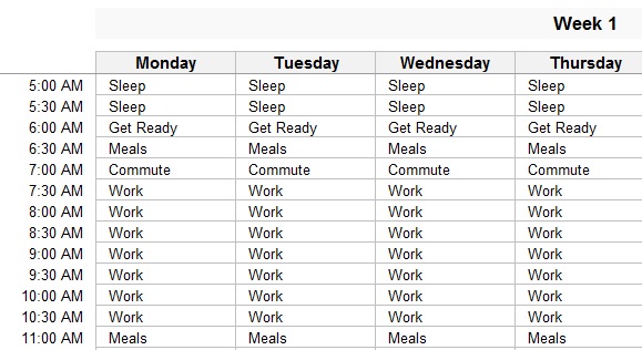 Time Tracking Spreadsheet Excel Example