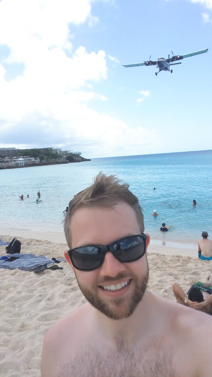 Maho Beach St Martin Plane Overhead