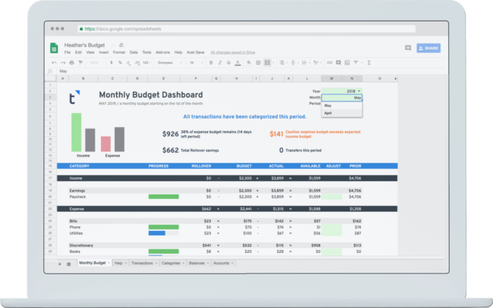 Tiller Budget Spreadsheet