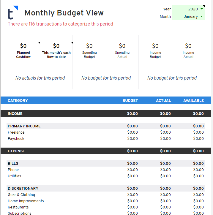 Tiller Money Review Automated Budget Spreadsheet App 2020 Young